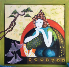 <em>Contemplating</em>, 37.5" x 39", oil on wood