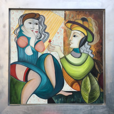 <em>A Flower for You</em>, 39.5" x 39.5", oil on canvas