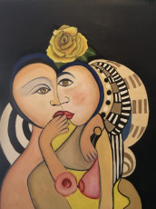 <em>my love 4 u………</em>, 21.5”x17”, oil on canvas